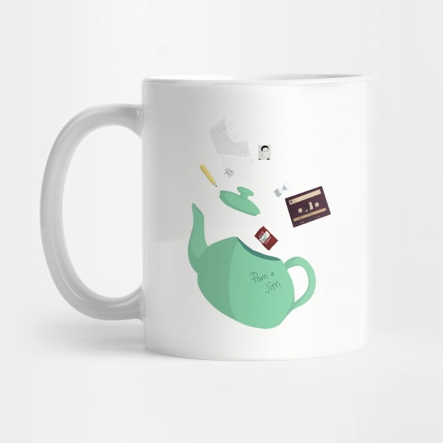 Jim and Pam teapot by Peanuttiedesign